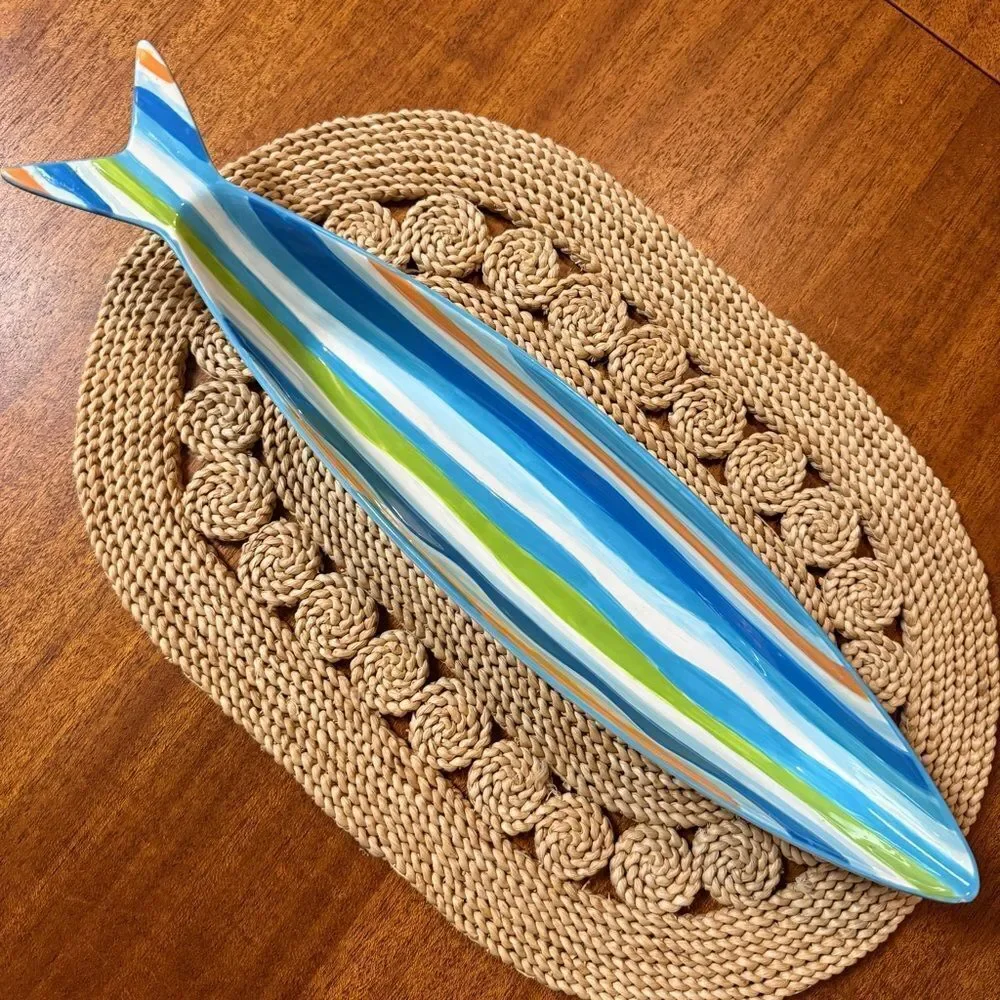 Vintage Boston Warehouse Co. Clearly Fish Ceramic Appetizer Serving Dish/Boat